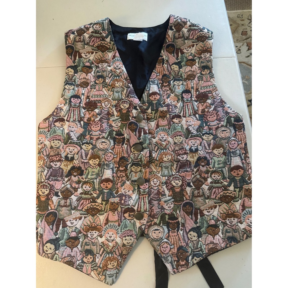 Billie Martin The Vest Company Children of World Tapestry Vest XL Made in USA